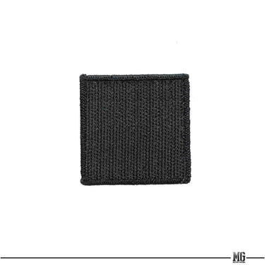 Black square fabric patch with stitched edges