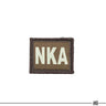 Hook-and-loop military patch with NKA lettering, dark border and khaki text