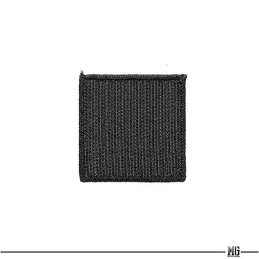 MG Military hook-and-loop patch back, square black stitched fabric