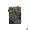 Small Flecktarn tactical tablet pouch with front zipper and hanging pull tab