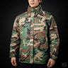 Woodland camouflage 3-in-1 jacket with full-zip front and stand collar