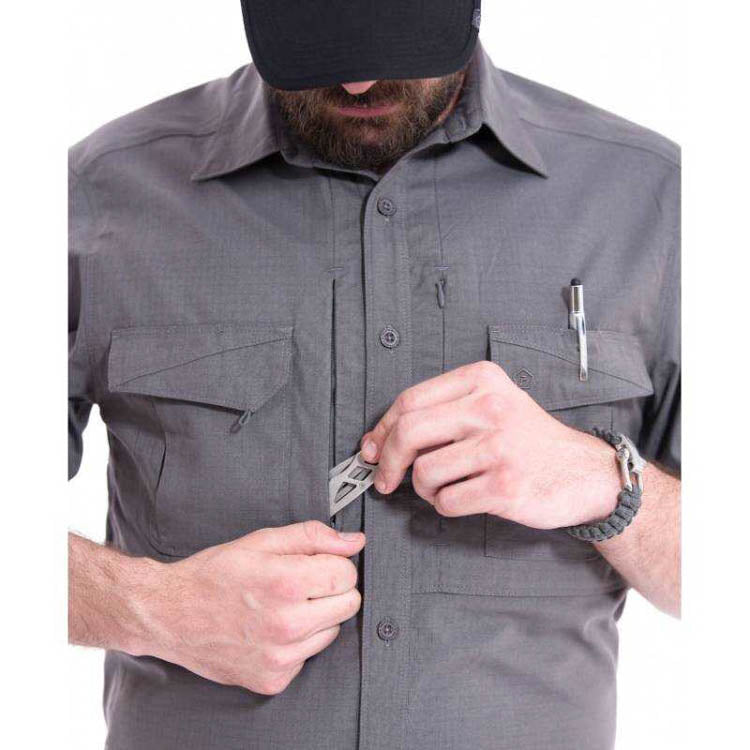 Pentagon Plato Tactical Shirt - Wolf Gray Ripstop, Military & Outdoor Long Sleeve Shirt