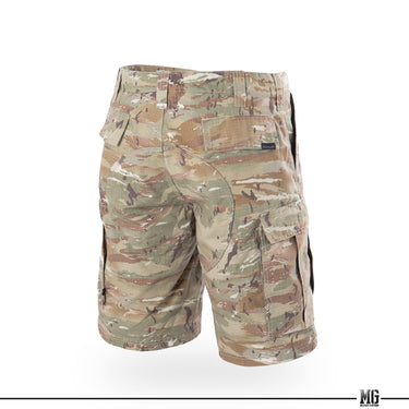 Pentacamo camo BDU shorts, rear view with cargo pockets