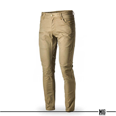 Rogue hero pants in khaki, straight-leg with button closure and multiple pockets.