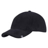 Fleece BB cap in black with curved brim and small front logo patch