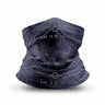 All-weather neck gaiter, navy topographic map graphic with white contour lines