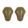 Tan tactical elbow pad pair with molded impact plates and metal rivet accents