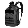 Helikon EDC 21L MOLLE nylon backpack, dark grey melange, front pocket with shoulder strap