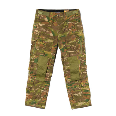 Camouflage tactical cargo pants with multi-pocket legs and belt loops