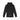 Black hooded windbreaker jacket with full-zip front and center back logo