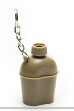 Retro Motif US Army M-1910 Water Pot Style LED Keychain Tan