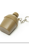 Retro Motif US Army M-1910 Water Pot Style LED Keychain Tan