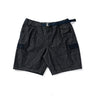 Vintage field shorts in dark indigo with elastic waist and side cargo pockets