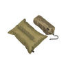 Olive drab self-inflating pillows set, two rectangular cushions with valves