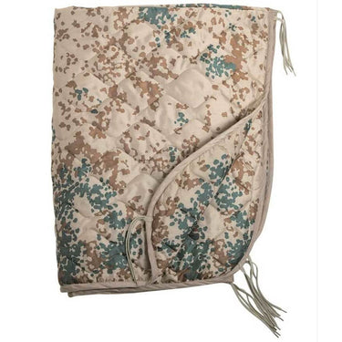 US Woodland poncho liner with diagonal zip and fringe drawstring ties