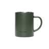 Insulated stainless steel mug, olive drab, with curved handle and MIL-TEC logo.