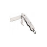 Folding pocket knife with light handle, open blade and locking mechanism, stainless steel