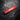 Red fabric key ring strap with embroidered FEUERWEHR lettering and metal ring