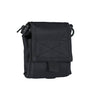 Black collapsible empty shell pouch with front flap pocket and side buckle