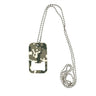 Camo dog tag bottle opener with hanging metal ball chain