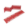 Slip-resistant traction mat pair, red raised tread with metal tie loops