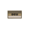 DEU PVC tactical patch with olive top band, white bottom band, and stitched border
