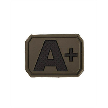 PVC 3D blood type patch, A with plus sign, dark backing