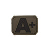 PVC 3D blood type patch, A with plus sign, dark backing