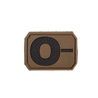 PVC 3D blood type patch, O with minus sign, dark backing