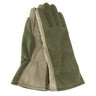 Olive drab flame-retardant pilot gloves with light palm panel
