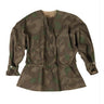 WWII camo anorak pullover with drawstring waist, front tie placket, long sleeves
