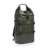 Tactical dry bag backpack in dark gray with front MOLLE webbing and carry handle
