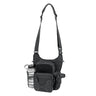 Helikon EDC side bag in black with front zip pocket, bottle pouch, and adjustable straps