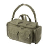 Olive green 41L gear shoulder bag with top handles and front zip pockets