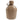 Coyote brown plastic canteen with screw cap and carrying clip, engraved warning text