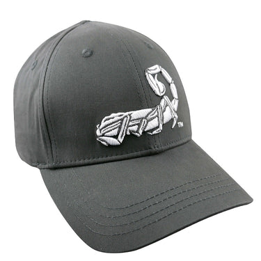 Wolf grey stretch-fit cap with embroidered logo on front panel