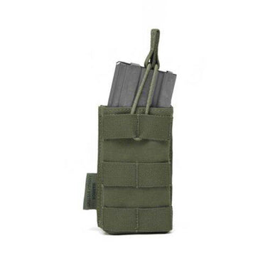 Warrior Assault Single Open 5.56mm Magazine Bungee Retention Pouch Olive Drab