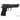 Black Beretta 92-style pistol replica, left side view, textured grip and slide details