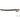 Officer sabre letter opener with black handle and brass crossguard, side view