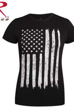 Rothco Womens Distressed US Flag Long T-Shirt