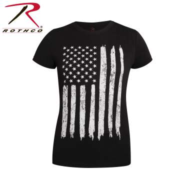 Rothco Womens Distressed US Flag Long T-Shirt