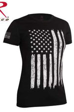 Rothco Womens Distressed US Flag Long T-Shirt