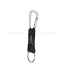 Silver pentagon carabiner with 6mm strap and metal ring