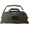 Black duffel bag with front organizer pocket and padded top handles