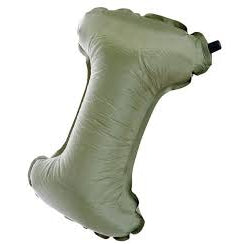 Olive drab self-inflating neck rest, contoured shape