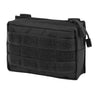 MOLLE belt pouch with front webbing panels and zipper closure, dark gray/black