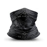 All-weather neck gaiter, navy topographic map graphic with wavy contour lines