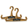 Tactical vest hanger pair with two curved hooks, tan