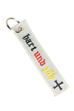 Sturm Hart Und Zah Embroidered Key Ring Grey