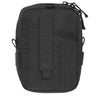 Tactical utility pouch with front webbing grid and zipper pull, black